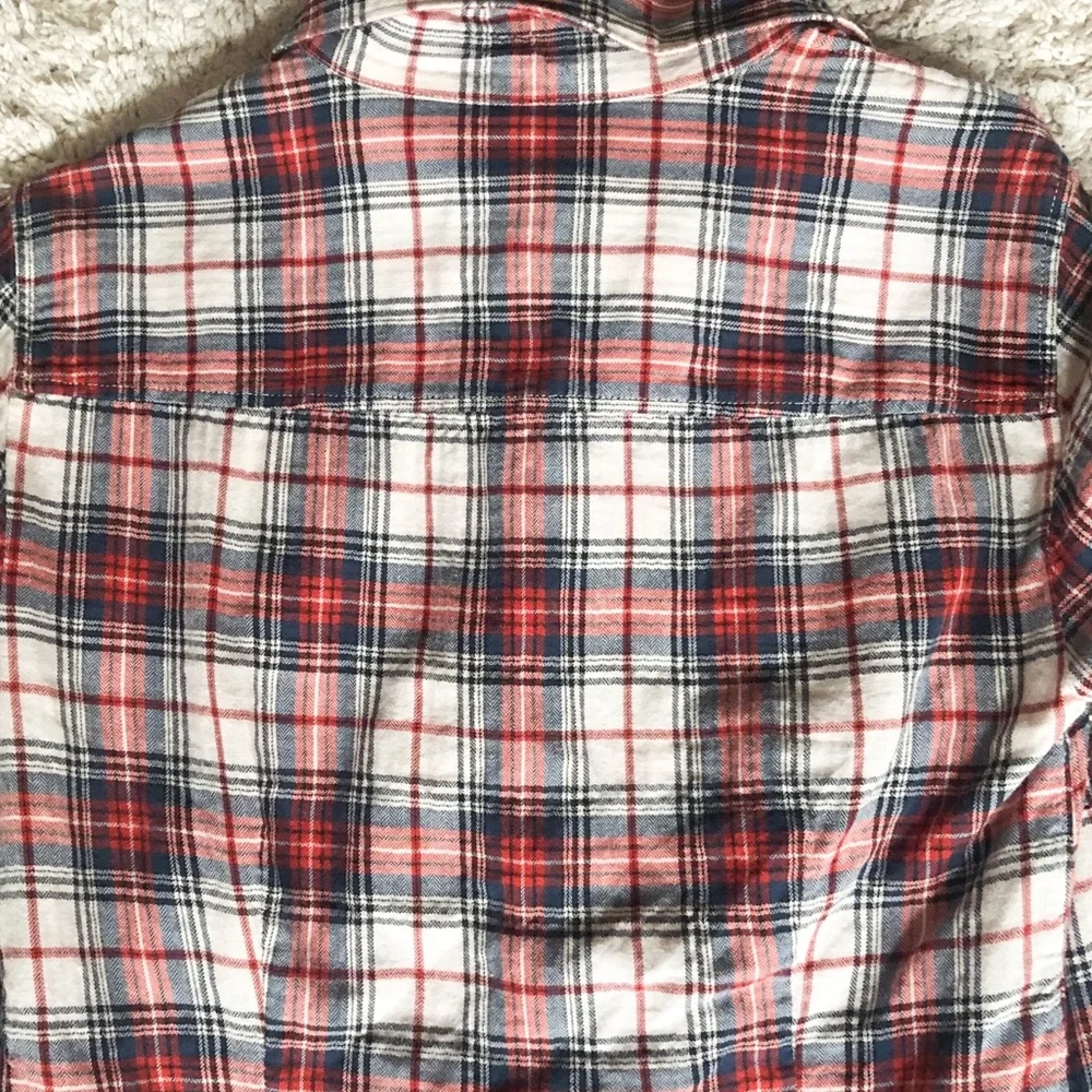 J. Crew Perfect Button Down Shirt in Ivory Tartan